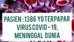 Pasien 1386 Terpapar Virus Covid-19 Meninggal Dunia