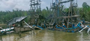 Tim Tipidter Satreskrim Polres Bangka, amankan aktivitas tiga (3) TI rajuk ilegal di perairan mudel Air Anyir, Kecamatan  Merawang