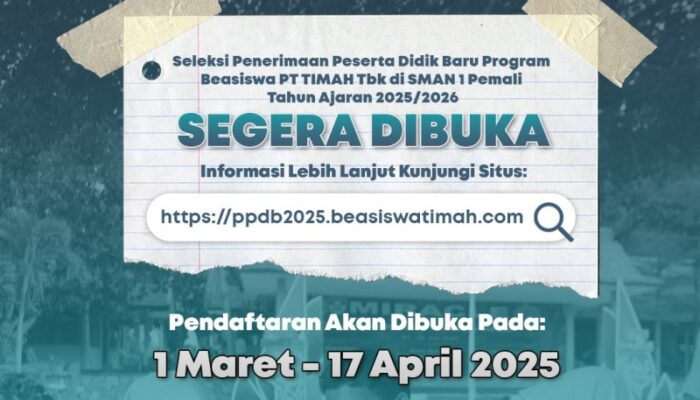 Simak, Ini Persyaratan Yang Harus Disiapkan Untuk Daftar Program Kelas Beasiswa PT Timah SMAN 1 Pemali